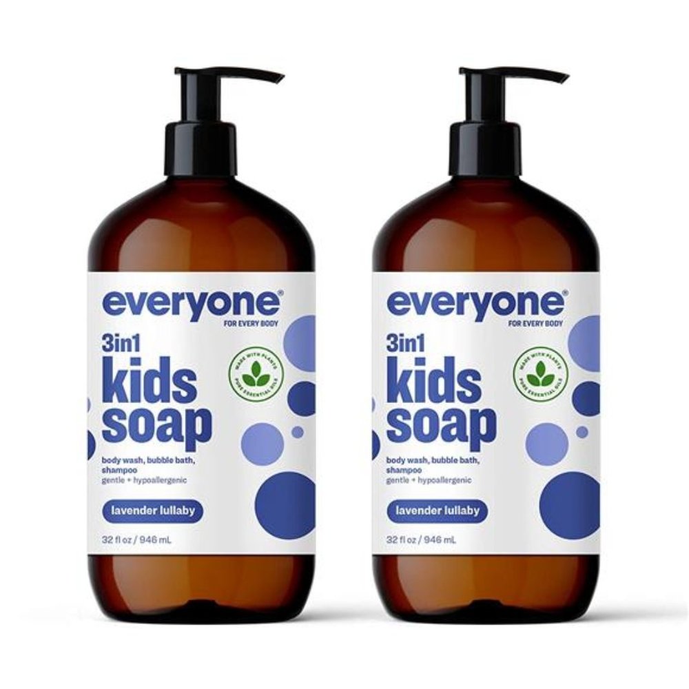Everyone 3-in-1 Kids Soap, Body Wash, Bubble Bath, Shampoo, 32 Ounce (Pack 2)